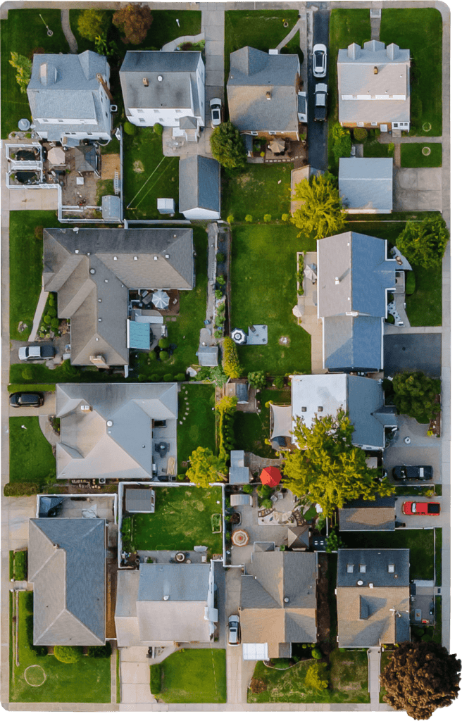 cleveland ohio neighborhood homes aerial view