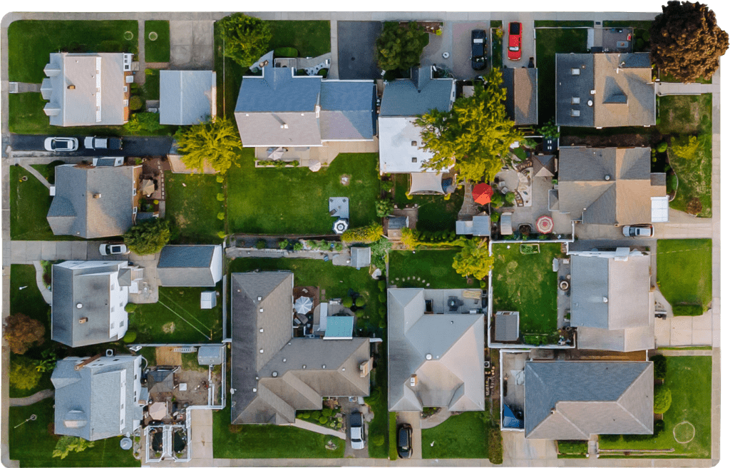 cleveland ohio neighborhood homes aerial view